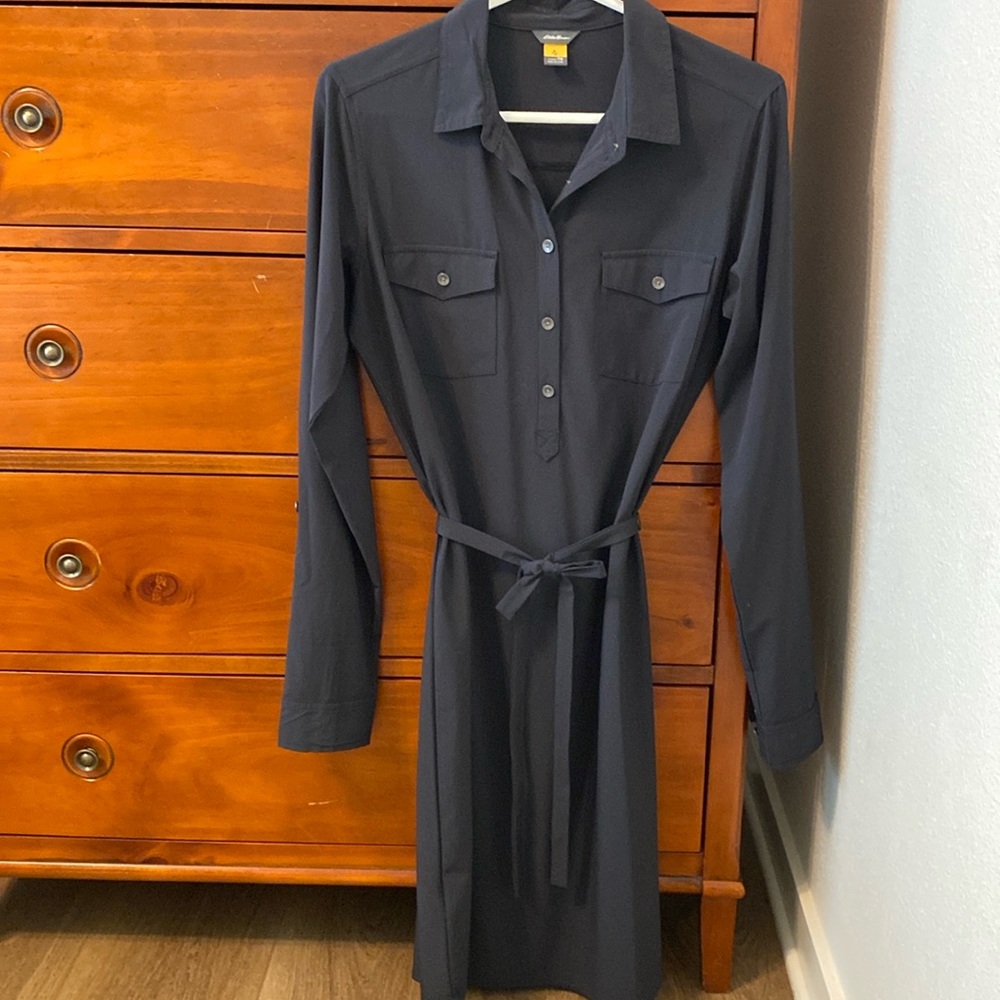 Eddie Bauer Black Lightweight Shirt Dress